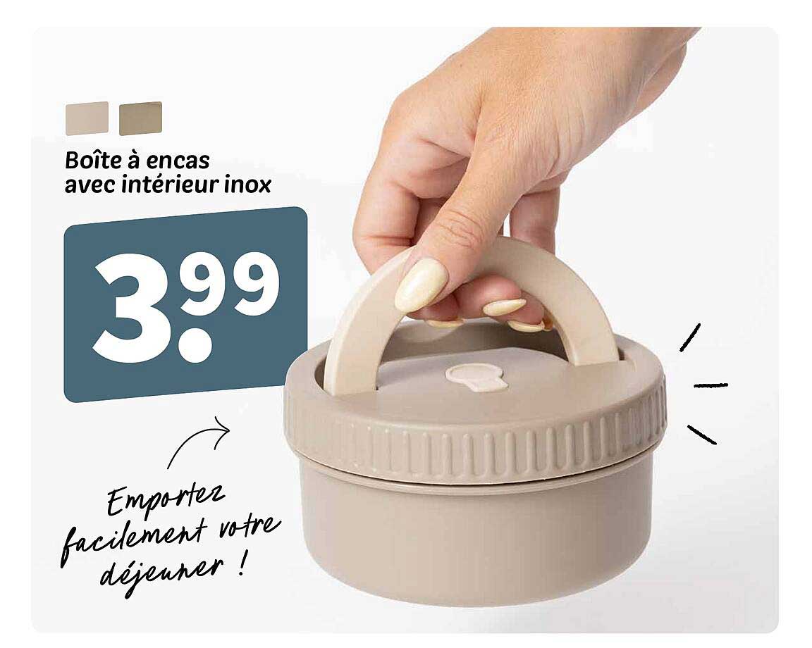 Boîte à encas avec intérieur inox