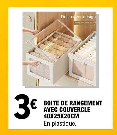 BOITE DE RANGEMENT AVEC COUVERCLE 40X25X20CM