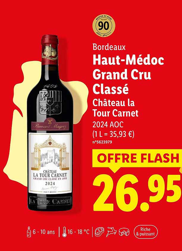 Bordeaux Haut-Médoc Grand Cru Classé Château la Tour Carnet 2024 AOC