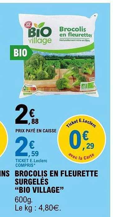 BROCOLIS EN FLEURETTE SURGELÉS "BIO VILLAGE"