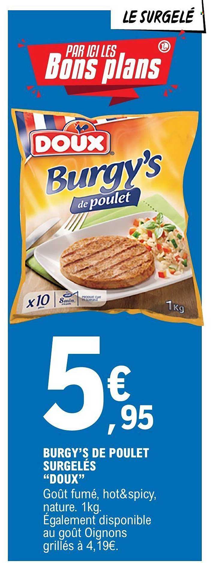 BURGY’S DE POULET SURGELÉS “DOUX”