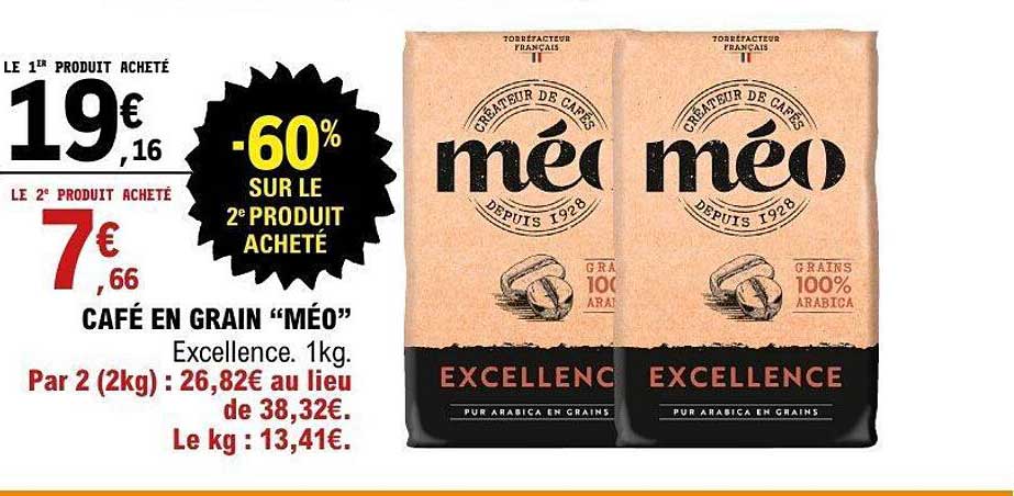 CAFÉ EN GRAIN “MÉO” Excellence. 1kg.
