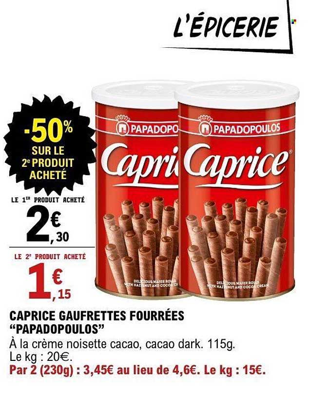 CAPRICE GAUFRETTES FOURRÉES “PAPADOPOULOS”