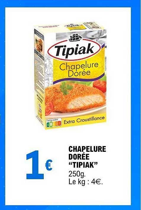 CHAPELURE DORÉE “TIPIAK” 250g. Le kg : 4€.