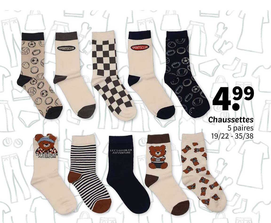 Chaussettes 5 paires