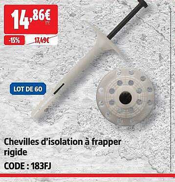 Chevilles d’isolation à frapper rigide