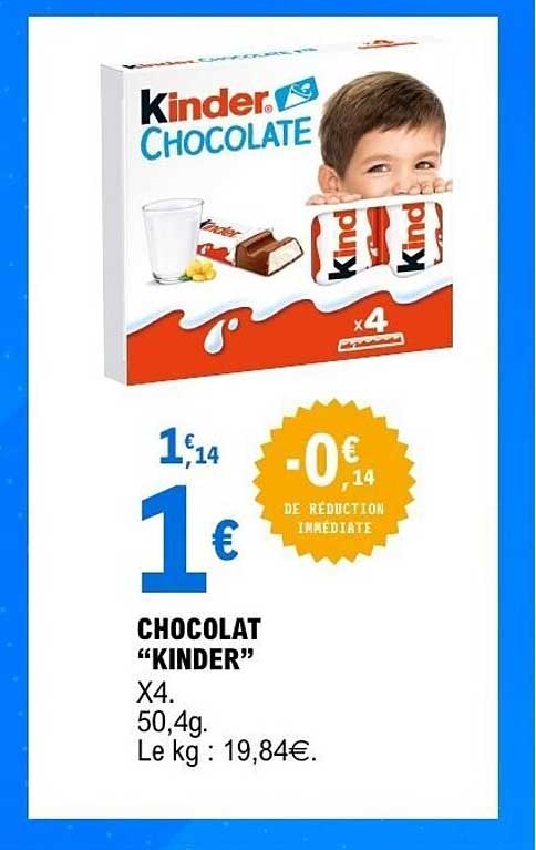 CHOCOLAT “KINDER” X4. 50,4g.