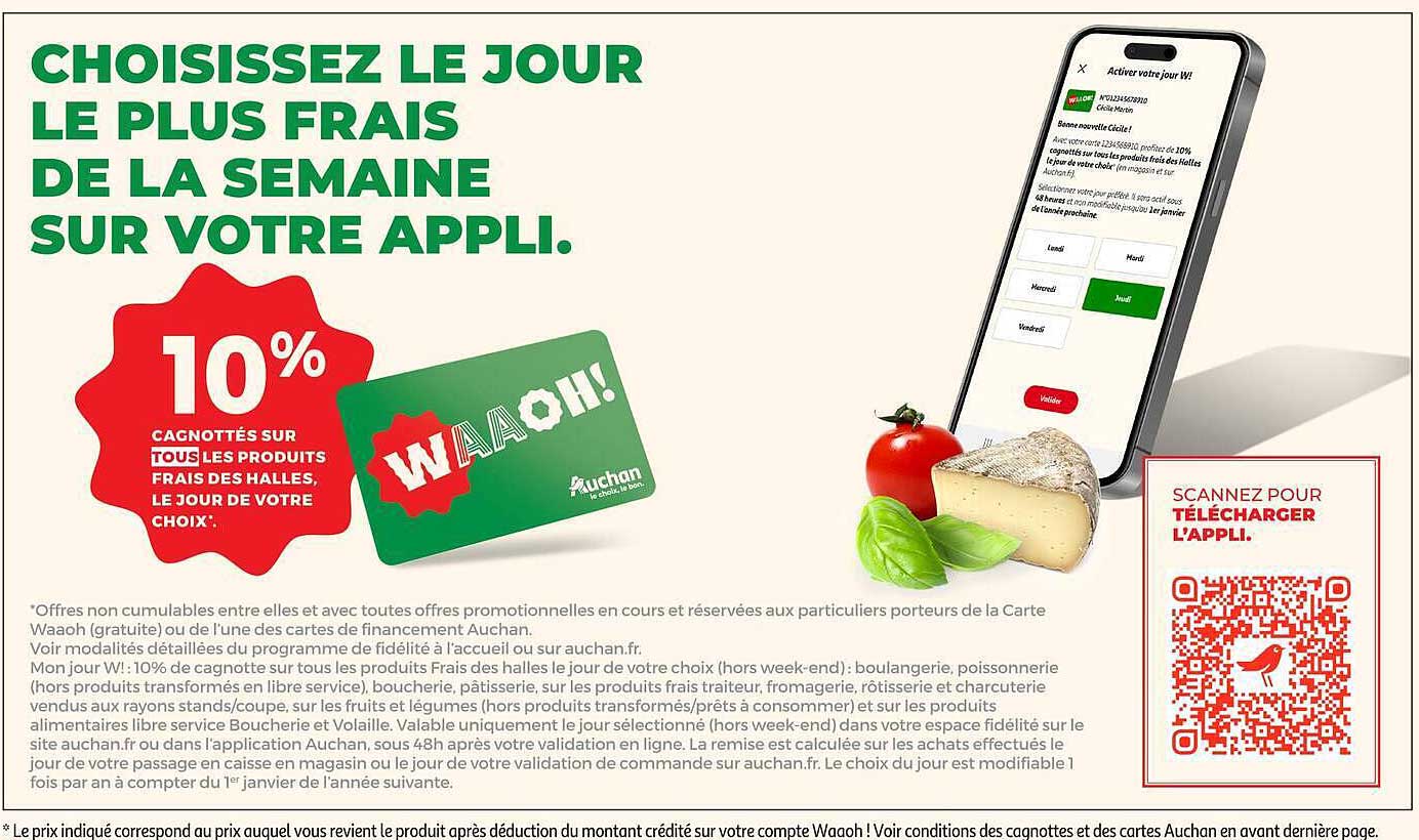 CHOISISSEZ LE JOUR LE PLUS FRAIS DE LA SEMAINE SUR VOTRE APPLI.
