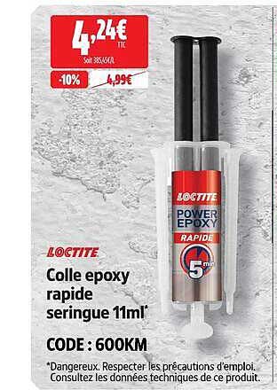 Colle epoxy rapide seringue 11ml