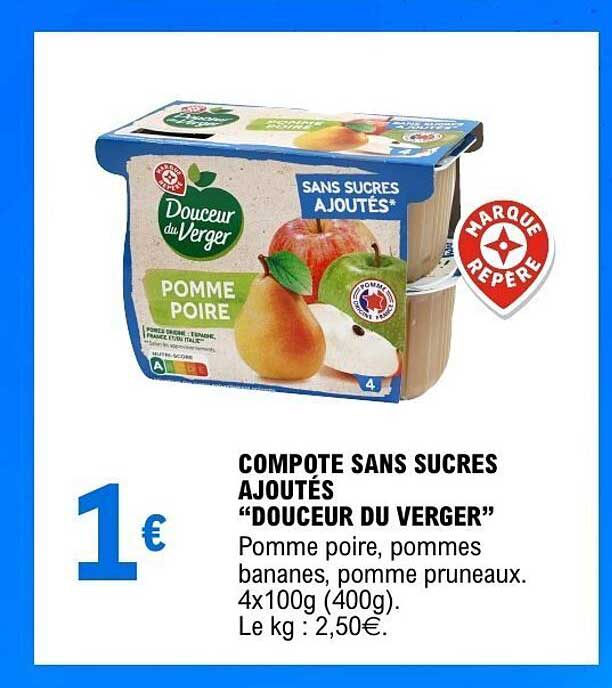 COMPOTE SANS SUCRES AJOUTÉS “DOUCEUR DU VERGER”