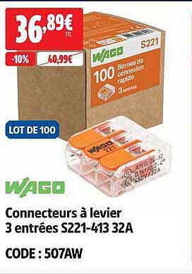 Connecteurs à levier 3 entrées S221-413 32A