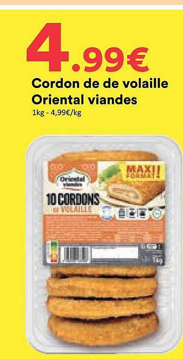 Cordon de de volaille Oriental viandes