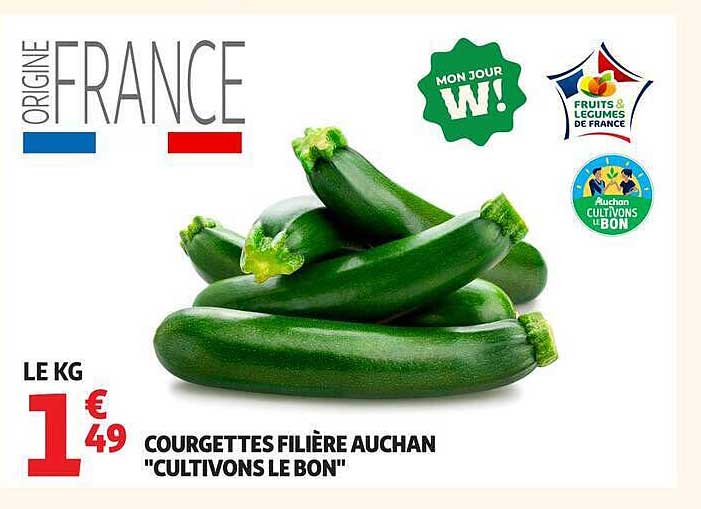 COURGETTES FILIÈRE AUCHAN "CULTIVONS LE BON"