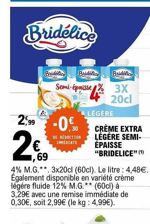 CRÈME EXTRA LÉGÈRE SEMI-ÉPAISSE “BRIDELICE”