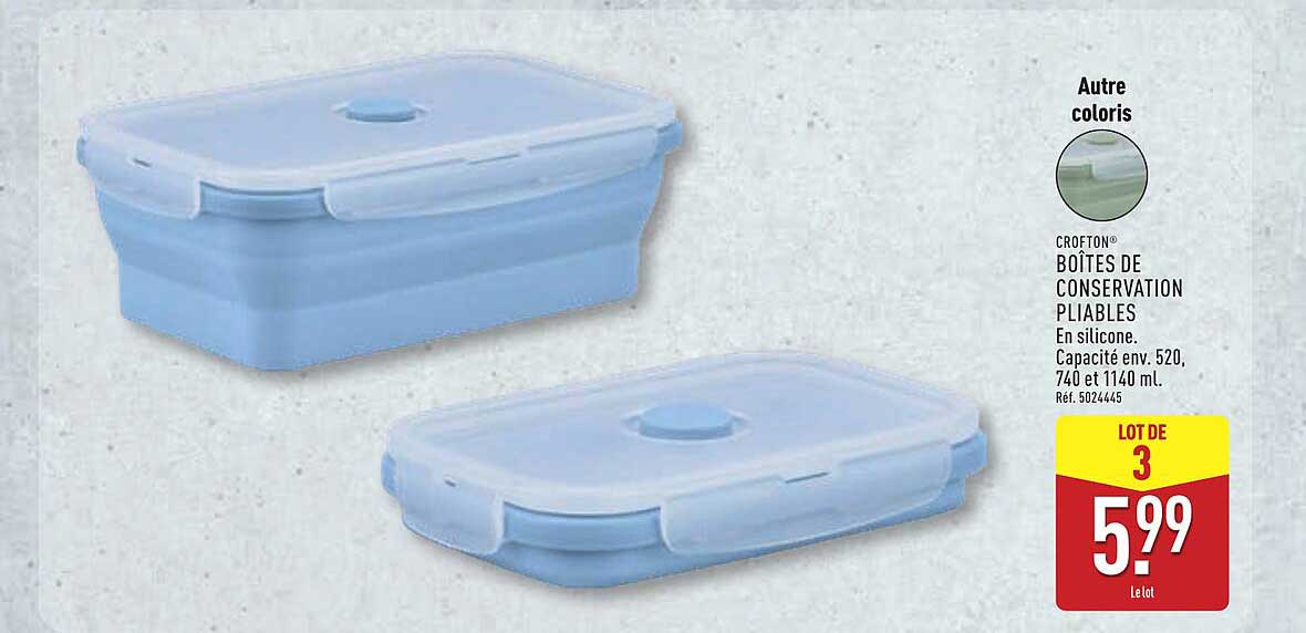 CROFTON® BOÎTES DE CONSERVATION PLIABLES