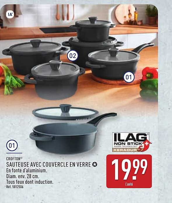 CROFTON® SAUTEUSE AVEC COUVERCLE EN VERRE