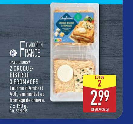 DAYLICIOUS® 2 CROQUE-BISTROT 3 FROMAGES
