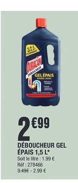 DÉBOUCHEUR GEL ÉPAIS 1,5 L*