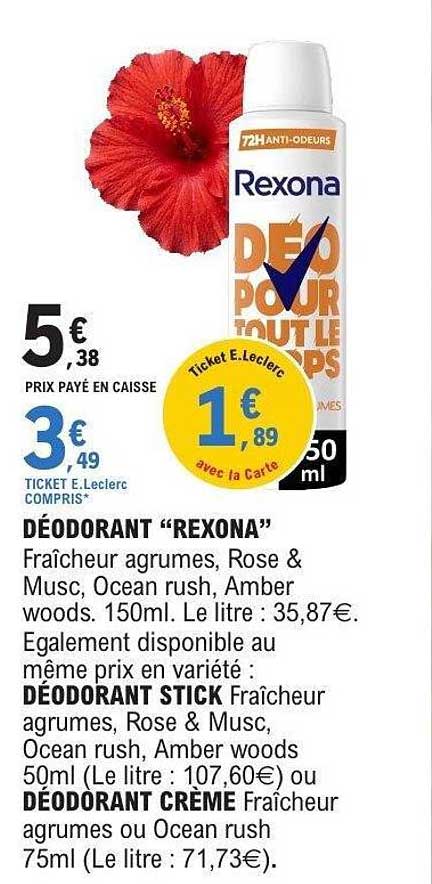 DÉODORANT “REXONA”