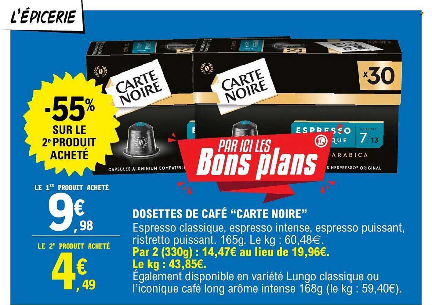 DOSETTES DE CAFÉ “CARTE NOIRE”