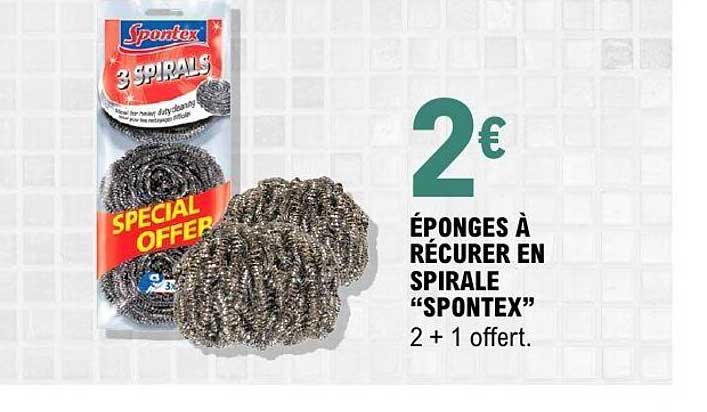 ÉPONGES À RÉCURER EN SPIRALE “SPONTEX” 2 + 1 offert.