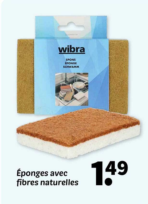 Éponges avec fibres naturelles
