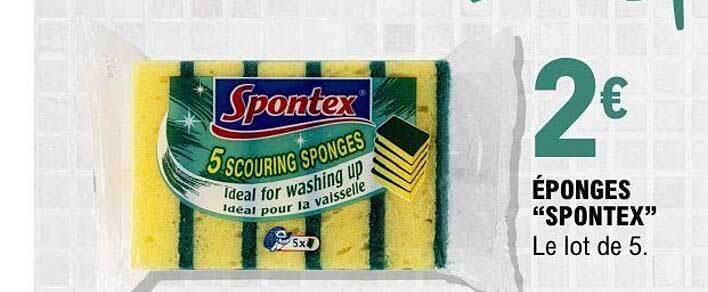 ÉPONGES “SPONTEX” Le lot de 5.