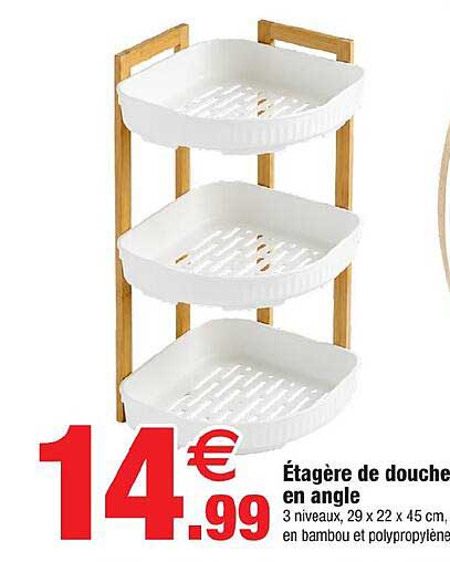 Étagère de douche en angle