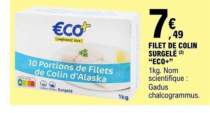 FILET DE COLIN SURGELÉ “ECO+”