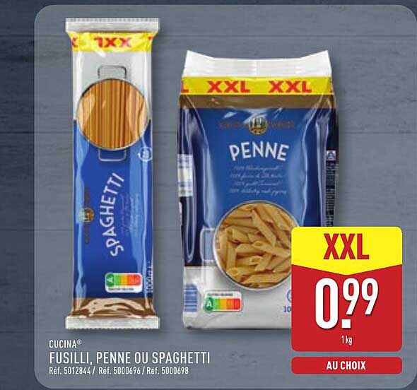 FUSILLI, PENNE OU SPAGHETTI