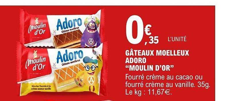 GÂTEAUX MOELLEUX ADORO “MOULIN D’OR”