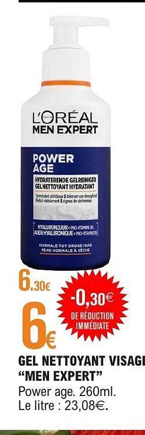 GEL NETTOYANT VISAGE “MEN EXPERT” Power age. 260ml.