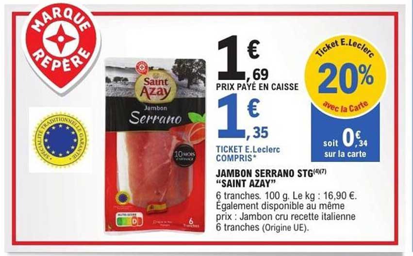 JAMBON SERRANO STG "SAINT AZAY"