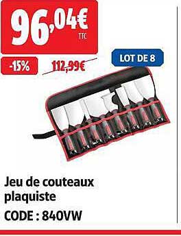 Jeu de couteaux plaquiste