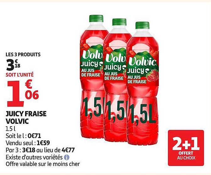 JUICY FRAISE VOLVIC 1,5 L