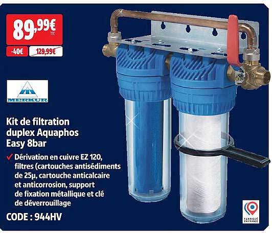 Kit de filtration duplex Aquaphos Easy 8bar