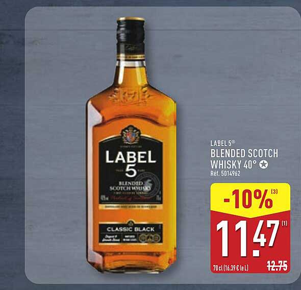 LABEL 5° BLENDED SCOTCH WHISKY 40°