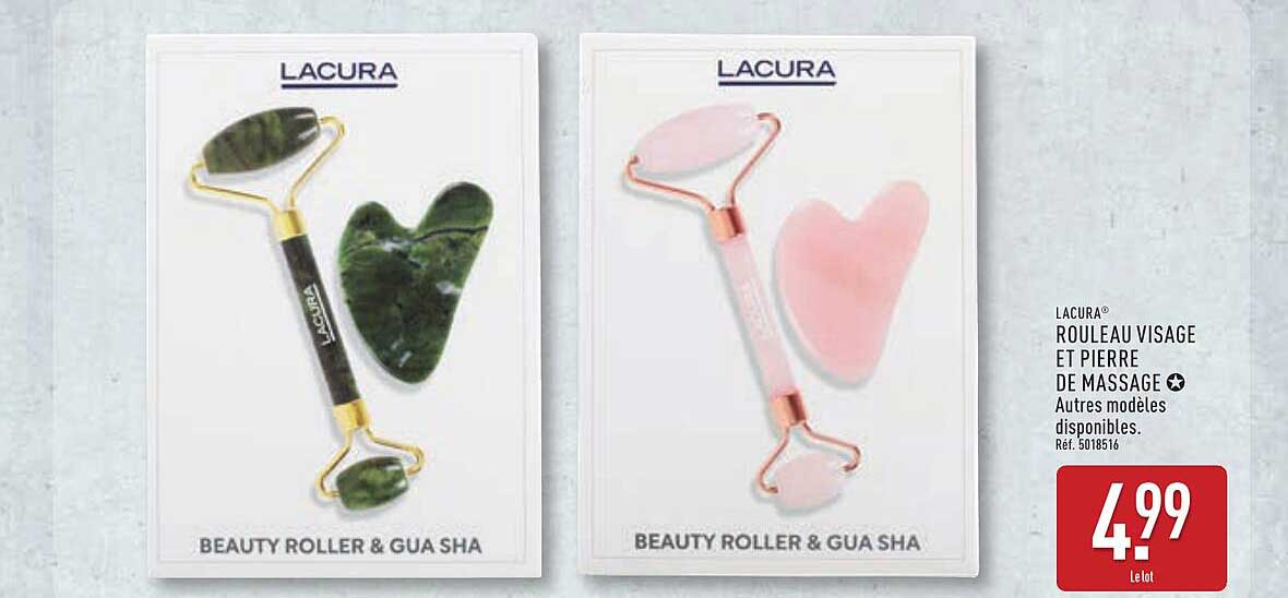 LACURA® ROULEAU VISAGE ET PIERRE DE MASSAGE ★ Autres modèles disponibles. Réf. 5018516