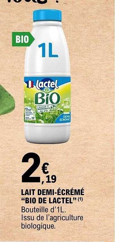 LAIT DEMI-ÉCRÉMÉ "BIO DE LACTEL"