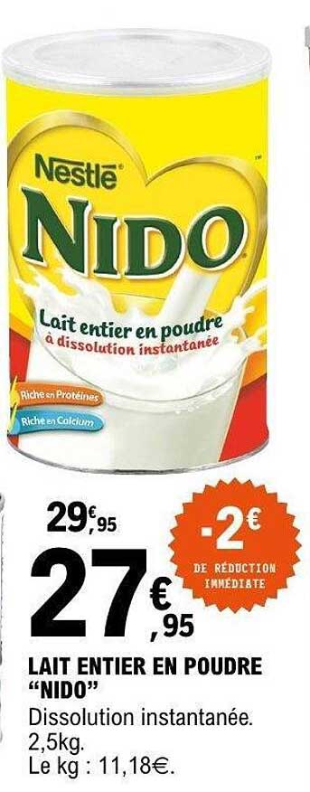 LAIT ENTIER EN POUDRE “NIDO”