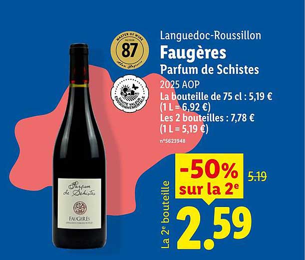 Languedoc-Roussillon Faugères Parfum de Schistes 2025 AOP