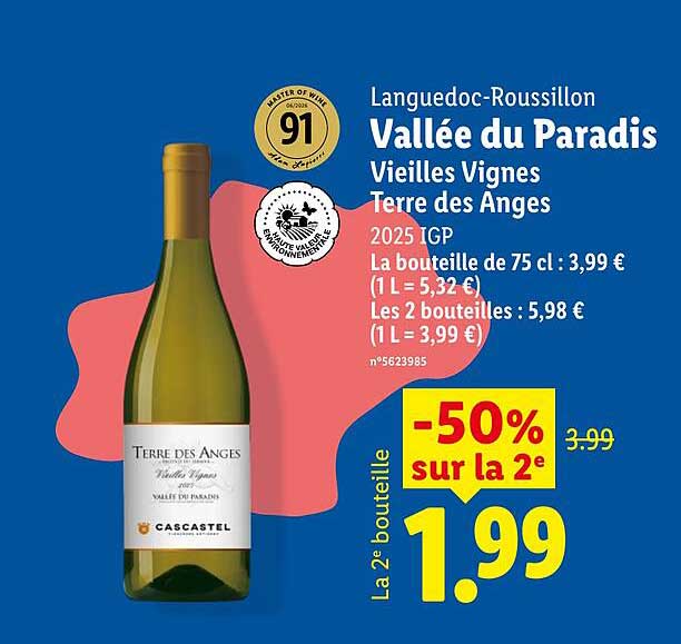 Languedoc-Roussillon Vallée du Paradis Vieilles Vignes Terre des Anges 2025 IGP