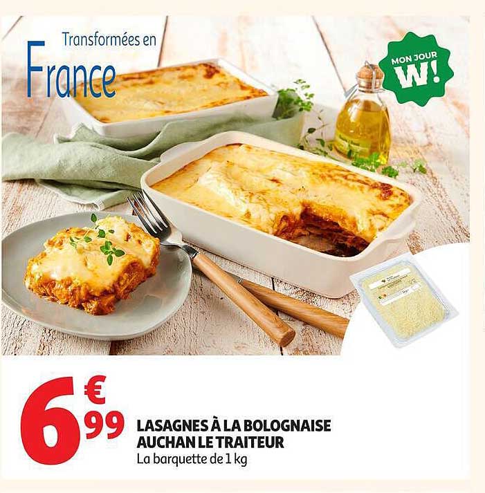 LASAGNES À LA BOLOGNAISE AUCHAN LE TRAITEUR