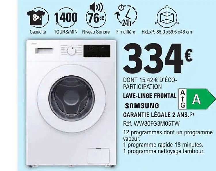 LAVE-LINGE FRONTAL SAMSUNG