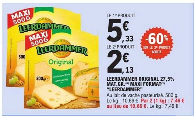 LE 1er PRODUIT 5€ 33 LE 2e PRODUIT 2€ 13 -60% SUR LE 2e PRODUIT ACHETE