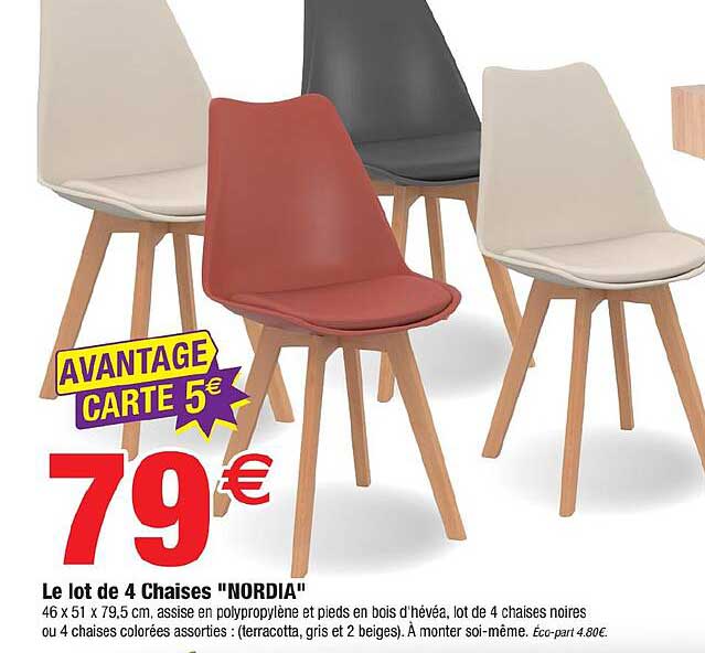 Le lot de 4 Chaises "NORDIA"