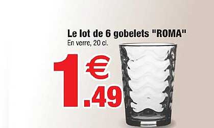 Le lot de 6 gobelets "ROMA"