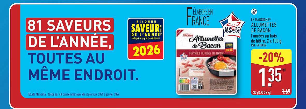 LE MARSIGNY® ALLUMETTES DE BACON Fumées au bois de hêtre. 2 x 100 g. Réf. 5016082