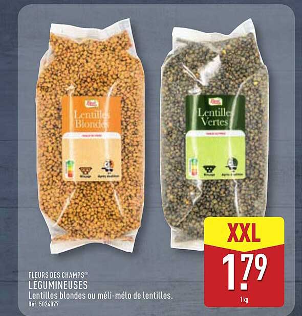 LÉGUMINEUSES Lentilles blondes ou méli-mélo de lentilles.