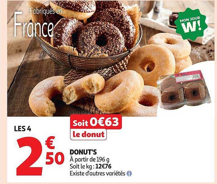LES 4 Soit 0€63 le donut DONUT'S